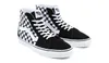 A pair of Vans SK8-HI checkerboard sneakers are shown against a white background. Podgląd zdjęcia produktu
