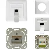 A collage of images showing different views and components of a network data socket. Produktbild-Vorschau