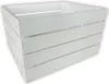 A white wooden crate is shown from a slightly elevated angle against a white background. Produktbild-Vorschau