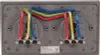 The back of a double electrical outlet with wires connected. Anteprima dell’immagine prodotto