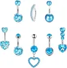 Bauchnabelpiercing Set 14G Chirurgenstahl CZ Herz Produktbild-Vorschau 1