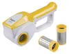 A white and yellow rotary grater with two interchangeable grating drums, shown on a white background. Produktbild-Vorschau