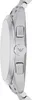 A side view of a silver Emporio Armani watch with a white face and silver band, against a white background. Produktbild-Vorschau