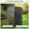 A split image showing a small greenhouse in a garden, with one side protected from rain and the other from sun. Podgląd zdjęcia produktu