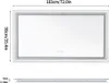 A diagram showing the dimensions of a rectangular LED bathroom mirror. Produktbild-Vorschau