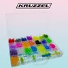 A clear plastic storage box filled with colorful rubber bands for making bracelets. Náhľad obrázku produktu