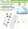 Marketing image showing a vacuum cleaner filter with various small circular images of dirt and debris, and text highlighting features and benefits. Produktbild-Vorschau