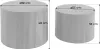 Two round side tables of different sizes, shown with dimensions indicated. Produktbild-Vorschau