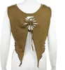 Top mit Cut Outs - Crop Top - Shirt - ärmellos - Blume des Produktbild-Vorschau 3
