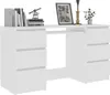 A white desk with drawers and decorative items on top. Náhľad obrázku produktu