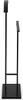 A black metal valet stand with two hooks on a white background. Podgląd zdjęcia produktu