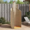 An outdoor shower on a wooden deck, surrounded by a wooden fence and greenery. Produktbild-Vorschau