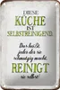 Blechschild Spruch 18x12cm diese Küche ist selbstreinigend Produktbild-Vorschau 2
