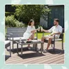 Relaxdays Gartenmöbel Set, 4-tlg. Rattan Sitzgruppe, 4 Produktbild-Vorschau 3