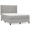 vidaXL Boxspringbett mit Matratze Hellgrau 140x190 cm Stoff Produktbild-Vorschau 3