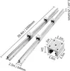 A set of linear guide rails and bearing blocks with dimensions indicated by text overlays. Produktbild-Vorschau