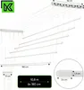 A white retractable clothes drying rack with multiple lines, shown extended and with dimensions indicated. Produktbild-Vorschau