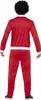 A person wearing a red tracksuit and a black afro wig, viewed from the back. Anteprima dell’immagine prodotto
