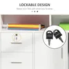 Close-up of a white filing cabinet with hanging files and keys. Produktbild-Vorschau