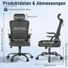 UISEBRT Bürostuhl Schwarz, Ergonomischer Schreibtischstuhl, Produktbild-Vorschau 2