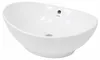 HAGO24 Waschbecken Keramik 590x390x200mm weiß oval Produktbild-Vorschau 1