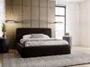 A modern bedroom with a large bed, nightstands, and decorative wall paneling. Produktbild-Vorschau