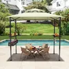 LARS360 Pavillon de barbecue avec double toit beige - Tente Voir les images du produit 7