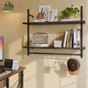 Wandregal Industrie-Look mit Haken, 80x64cm - Küchenregal Produktbild-Vorschau 3