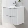 Waschtisch mit Unterschrank 60cm RIVA Badmöbel Set Weiß Produktbild-Vorschau 1