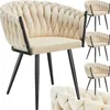 A collage of cream-colored chairs with black legs, featuring a tufted knot design. Náhled obrázku produktu