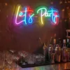 LED NEON Schild Lets Party - Leuchtschriftzug - L: 41cm - Produktbild-Vorschau 3