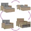 vidaXL Gartensofa mit Kissen 2-Sitzer Beige Poly Rattan Produktbild-Vorschau 4