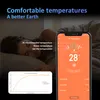 A person sleeping in bed, with a smartphone displaying a thermostat app and a graph showing temperature changes. Náhled obrázku produktu