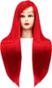 Tréninková hlava Iza 80 cm red, termální vlasy + stojan, Náhled obrázku produktu 2