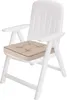 A white plastic garden chair with a beige cushion. Náhled obrázku produktu