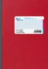 A close-up of a red notebook with a label on it. Podgląd zdjęcia produktu