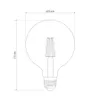 A line drawing of a decorative LED light bulb with dimensions indicated. Podgląd zdjęcia produktu