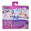 The back of a toy box for a My Little Pony figure, showing the figure on a skateboard and demonstrating accessories. Náhled obrázku produktu