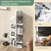 A corner bookshelf with decorative items and books, next to a chair and a lamp. The image also shows two separate scenes of an office and a living room. Podgląd zdjęcia produktu