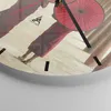 Wanduhr - Rund - Glasuhr - Bhutan Regenschirm Rot - 30x30cm Produktbild-Vorschau 5