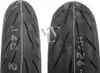 Two motorcycle tires are shown side-by-side against a white background. Produktbild-Vorschau