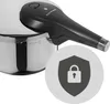 Close-up of a pressure cooker with a safety icon overlay. Náhled obrázku produktu
