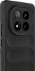 A close-up, angled view of the back of a black smartphone case. Produktbild-Vorschau