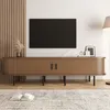 MODFU Oválný TV stolek v dekoru ořechu se 2 otevřenými Náhled obrázku produktu 6