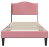 vidaXL Bedframe met hoofdeinde, roze, 90 x 200 cm, fluweel Productafbeelding-voorbeeld 4