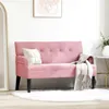 vidaXL Banc Chesterfield Rose 112 x 65,5 x 75 cm Velours Voir les images du produit 2