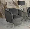Glamouröser Sessel "Silvery" (73 x 66 x 78 cm) in grauem Produktbild-Vorschau 9