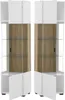 Two identical white and wood vitrines are shown side-by-side against a white background. Produktbild-Vorschau
