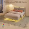 Lit rembourré BEALIFE 140x200 cm avec charge USB, éclairage Voir les images du produit 7