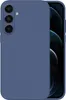 A close-up view of a blue phone case with a portion of a smartphone screen visible. Produktbild-Vorschau